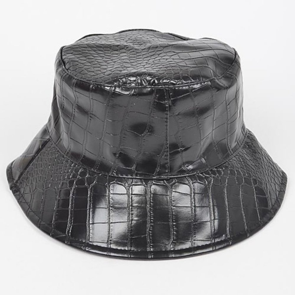 Croc Leather Bucket Hat